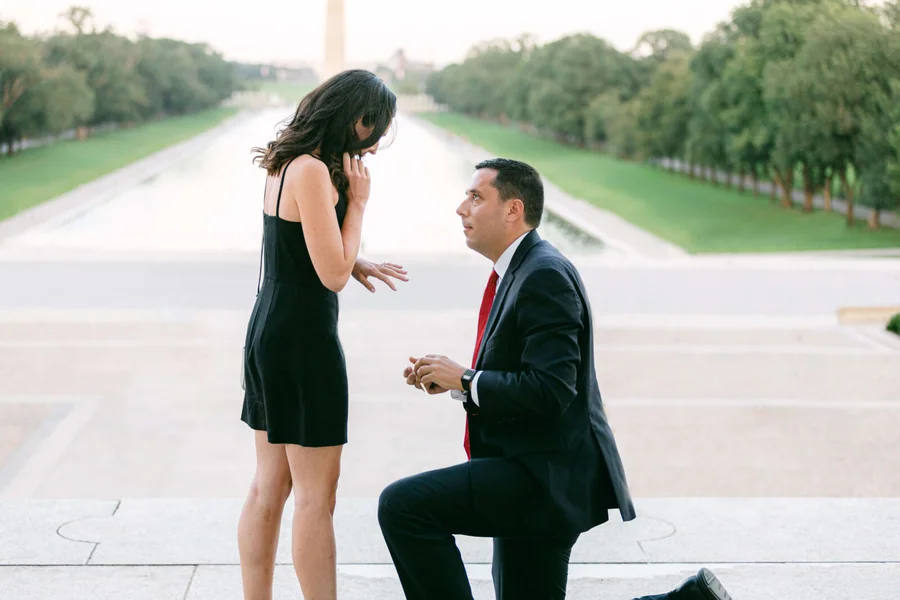 Proposal at the Lincoln Memorial photographed by Get Ready Photo