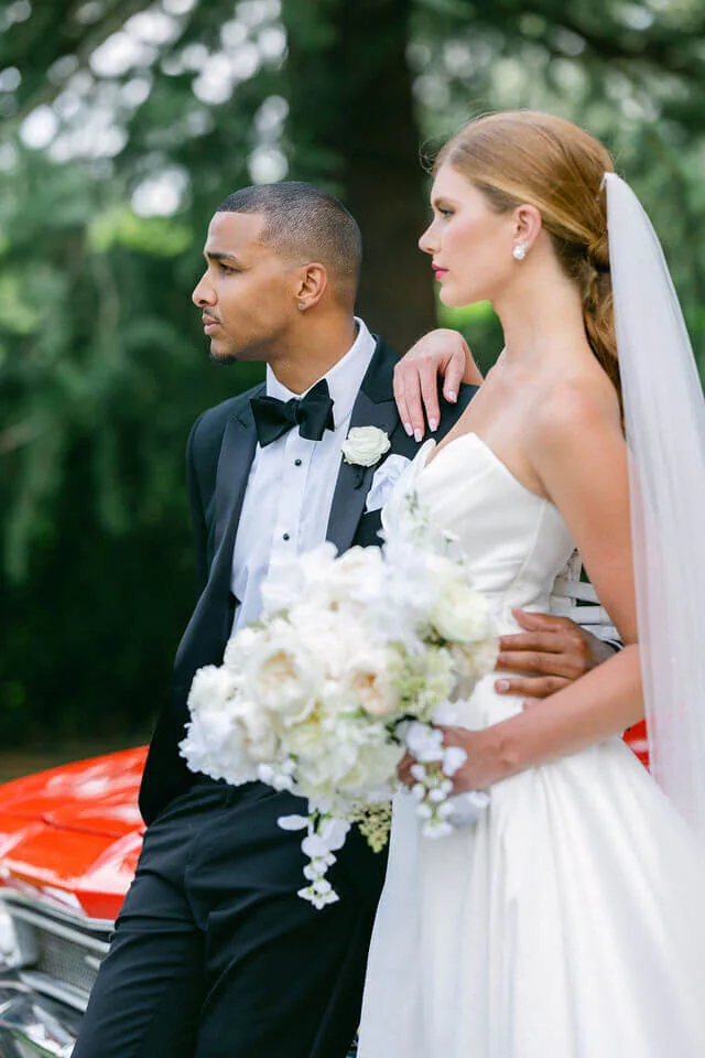 Just married couple at Glenstone Gardens