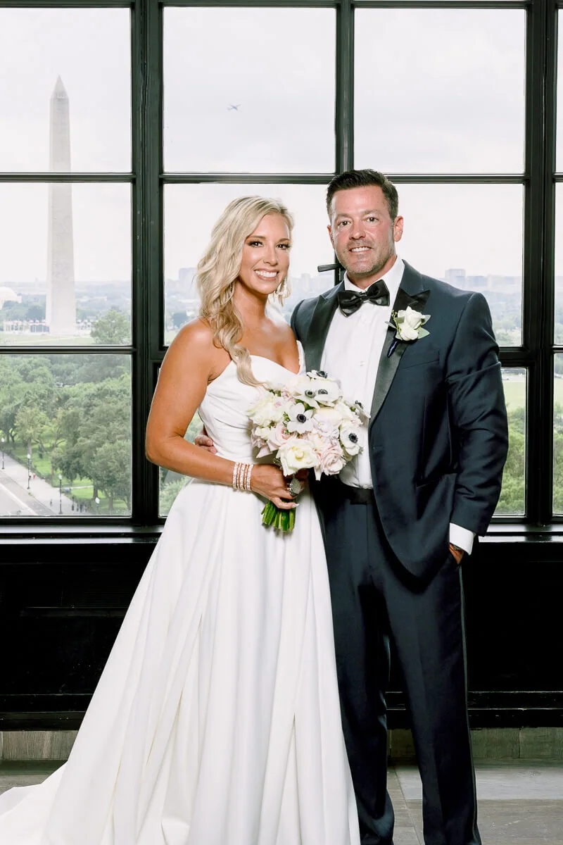 Bride and groom at Washington Hotel
