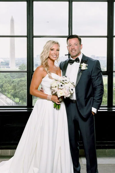 Bride and groom at Washington Hotel
